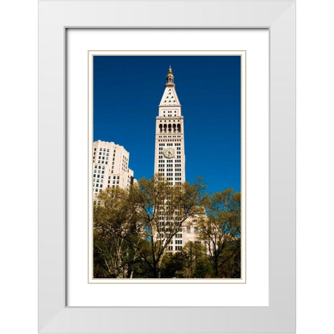 Madison Square Park White Modern Wood Framed Art Print with Double Matting by Berzel, Erin
