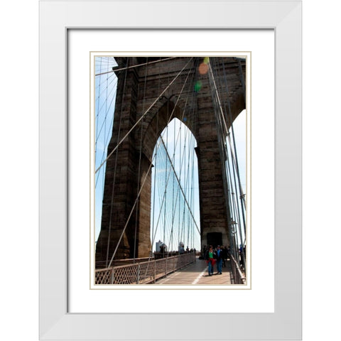 Brooklyn Bridge II White Modern Wood Framed Art Print with Double Matting by Berzel, Erin