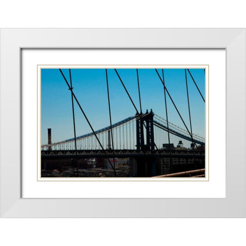 Manhattan Bridge IV White Modern Wood Framed Art Print with Double Matting by Berzel, Erin