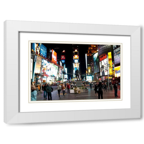 Times Square I White Modern Wood Framed Art Print with Double Matting by Berzel, Erin