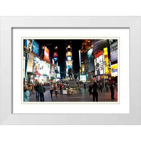 Times Square I White Modern Wood Framed Art Print with Double Matting by Berzel, Erin