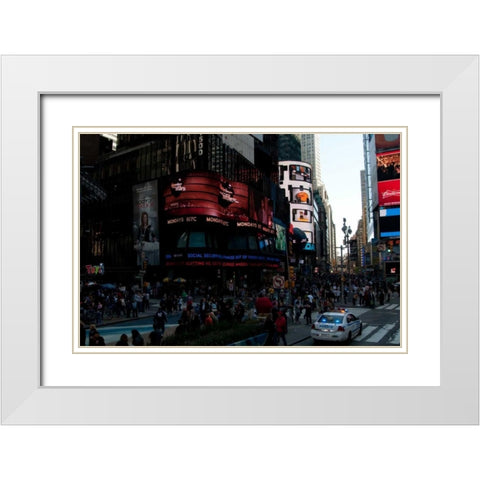 Times Square IV White Modern Wood Framed Art Print with Double Matting by Berzel, Erin