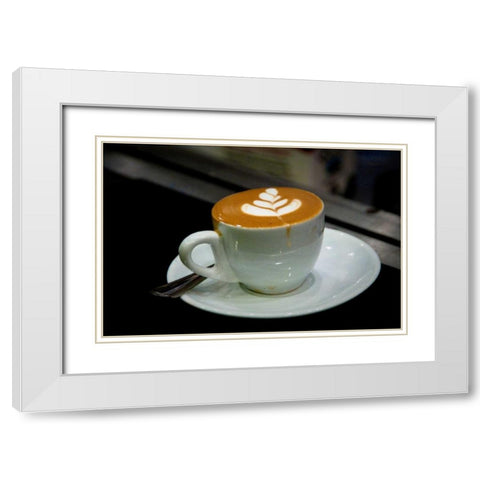Caffe Macchiato I White Modern Wood Framed Art Print with Double Matting by Berzel, Erin