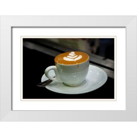 Caffe Macchiato I White Modern Wood Framed Art Print with Double Matting by Berzel, Erin