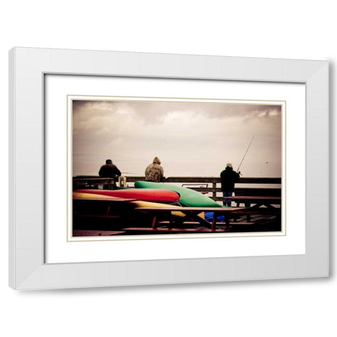 Coupeville Wharf II White Modern Wood Framed Art Print with Double Matting by Berzel, Erin