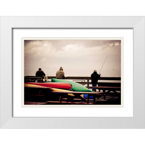 Coupeville Wharf II White Modern Wood Framed Art Print with Double Matting by Berzel, Erin