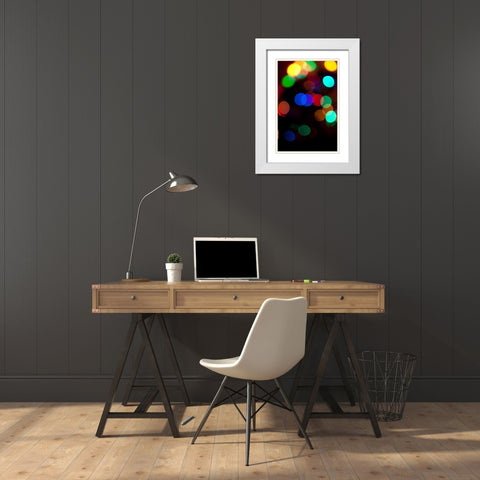 Colorful Bokeh White Modern Wood Framed Art Print with Double Matting by Berzel, Erin