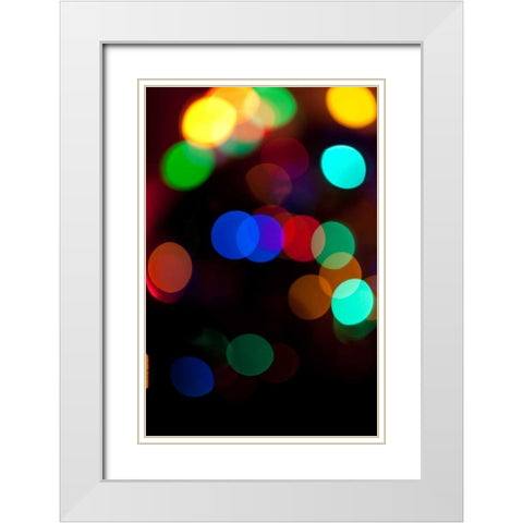 Colorful Bokeh White Modern Wood Framed Art Print with Double Matting by Berzel, Erin