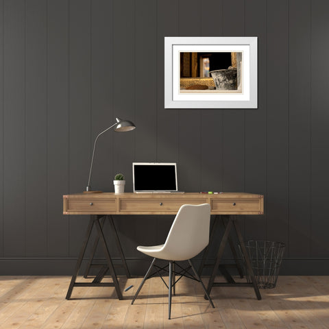 Temple Renovation II White Modern Wood Framed Art Print with Double Matting by Berzel, Erin