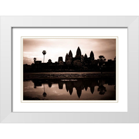 Sepia Sunrise I White Modern Wood Framed Art Print with Double Matting by Berzel, Erin