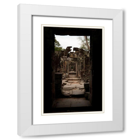 Preah Khan Doorway II White Modern Wood Framed Art Print with Double Matting by Berzel, Erin