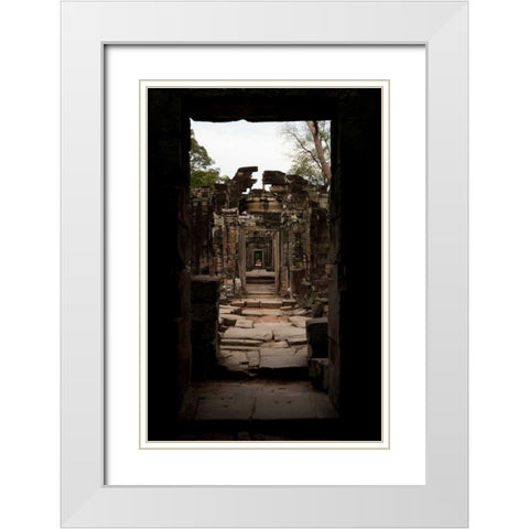 Preah Khan Doorway II White Modern Wood Framed Art Print with Double Matting by Berzel, Erin