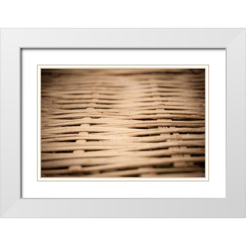 Bamboo Weave White Modern Wood Framed Art Print with Double Matting by Berzel, Erin