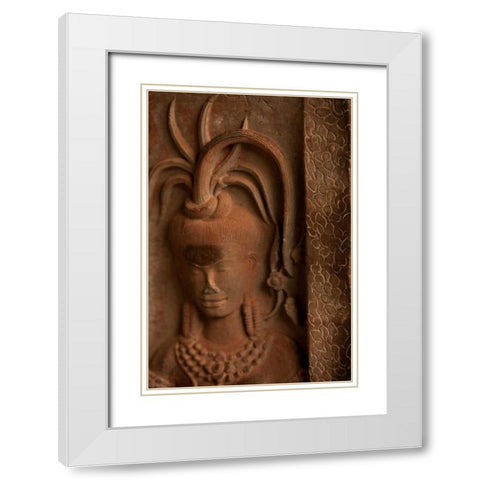 Apsara Detail White Modern Wood Framed Art Print with Double Matting by Berzel, Erin