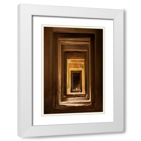 Windows at Bayon White Modern Wood Framed Art Print with Double Matting by Berzel, Erin