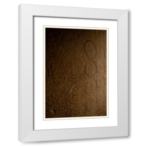Orchid Carving II White Modern Wood Framed Art Print with Double Matting by Berzel, Erin