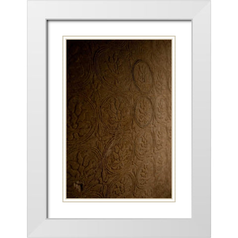 Orchid Carving II White Modern Wood Framed Art Print with Double Matting by Berzel, Erin