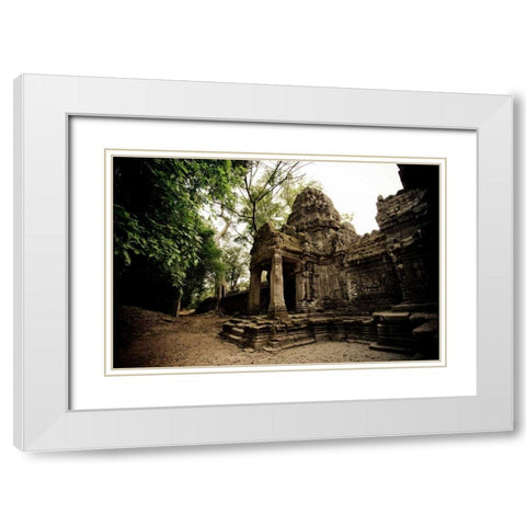 Preah Khan I White Modern Wood Framed Art Print with Double Matting by Berzel, Erin
