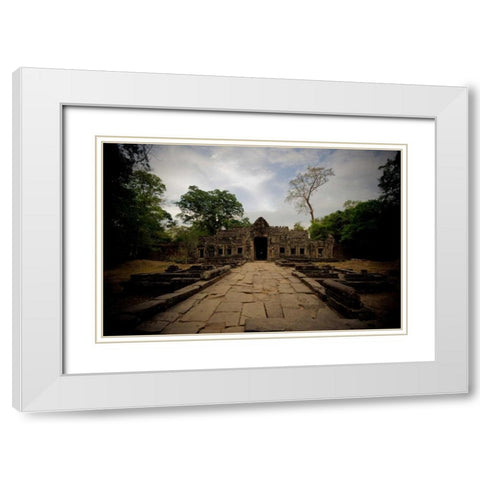 Preah Khan II White Modern Wood Framed Art Print with Double Matting by Berzel, Erin