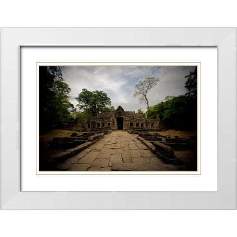Preah Khan II White Modern Wood Framed Art Print with Double Matting by Berzel, Erin