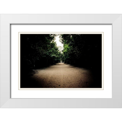 Pathway at Preah Khan White Modern Wood Framed Art Print with Double Matting by Berzel, Erin