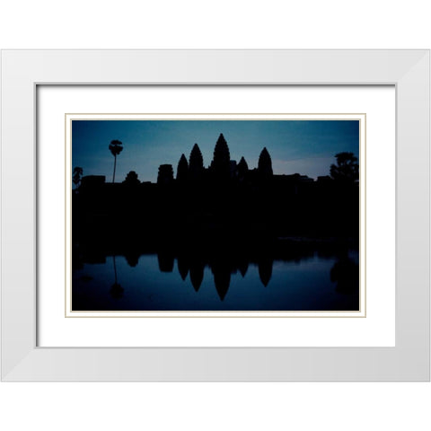 Angkor Wat Sunrise IV White Modern Wood Framed Art Print with Double Matting by Berzel, Erin