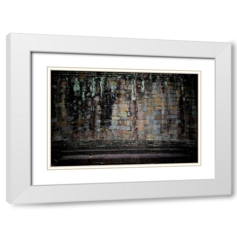 Colors of Preah Khan White Modern Wood Framed Art Print with Double Matting by Berzel, Erin
