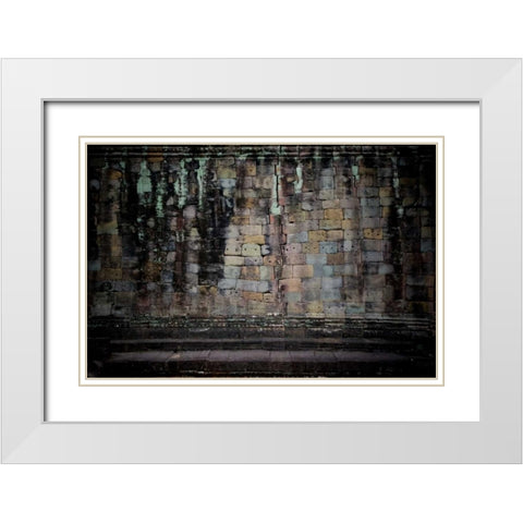 Colors of Preah Khan White Modern Wood Framed Art Print with Double Matting by Berzel, Erin