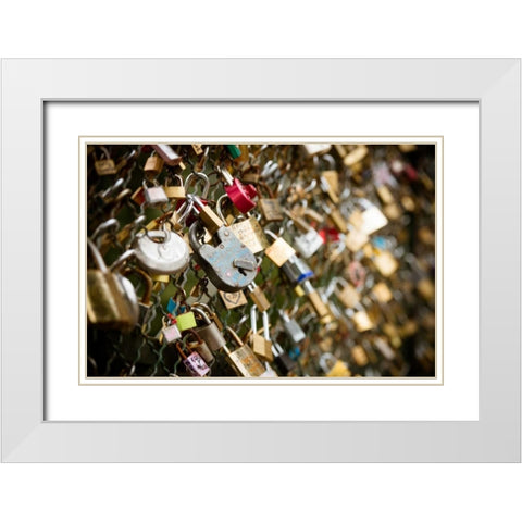 Pont des Arts I White Modern Wood Framed Art Print with Double Matting by Berzel, Erin