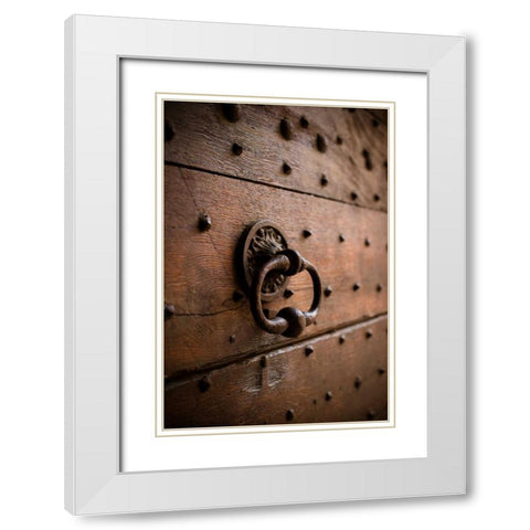 French Door Knocker III White Modern Wood Framed Art Print with Double Matting by Berzel, Erin