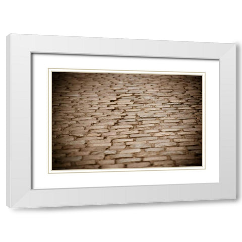 Stone Path II White Modern Wood Framed Art Print with Double Matting by Berzel, Erin