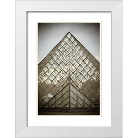 Louvre Pyramid I White Modern Wood Framed Art Print with Double Matting by Berzel, Erin