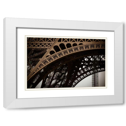 Eiffel Tower Arc I White Modern Wood Framed Art Print with Double Matting by Berzel, Erin