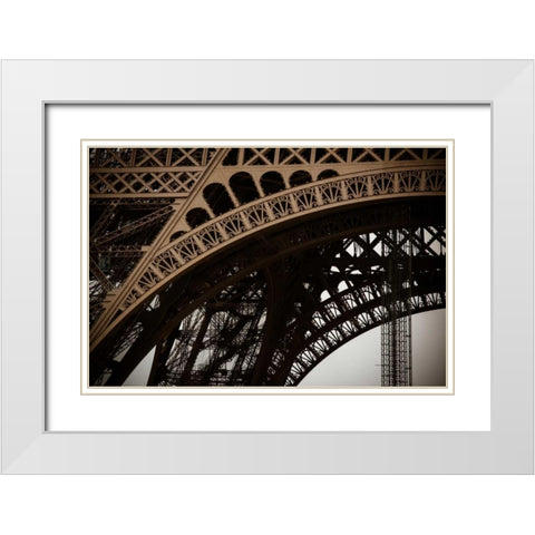 Eiffel Tower Arc I White Modern Wood Framed Art Print with Double Matting by Berzel, Erin