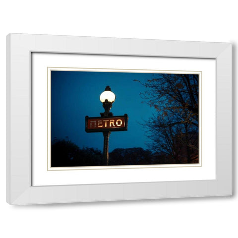 Paris Metro I White Modern Wood Framed Art Print with Double Matting by Berzel, Erin