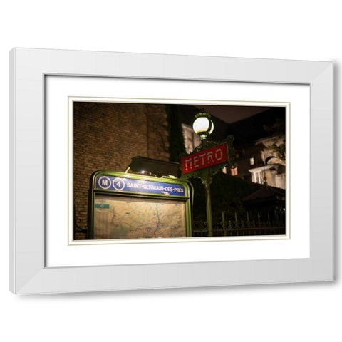 Paris Metro II White Modern Wood Framed Art Print with Double Matting by Berzel, Erin