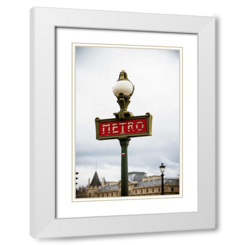 Paris Metro IV White Modern Wood Framed Art Print with Double Matting by Berzel, Erin