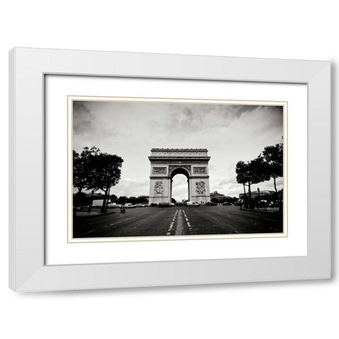 Ave Champs Elysees III White Modern Wood Framed Art Print with Double Matting by Berzel, Erin