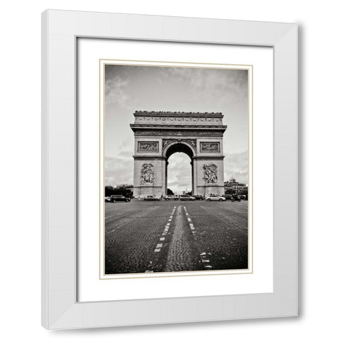 Ave Champs Elysees IV White Modern Wood Framed Art Print with Double Matting by Berzel, Erin