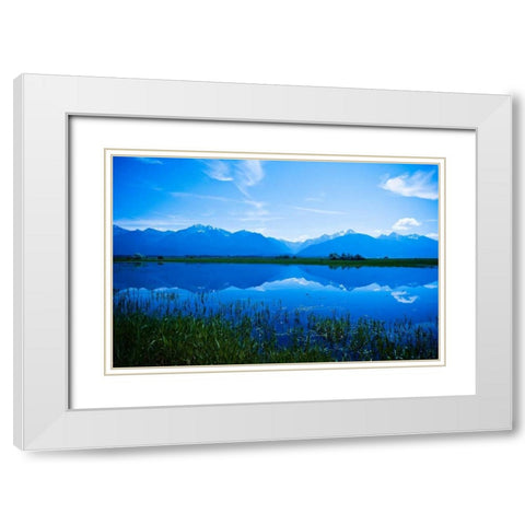 Mission Mountains I White Modern Wood Framed Art Print with Double Matting by Berzel, Erin