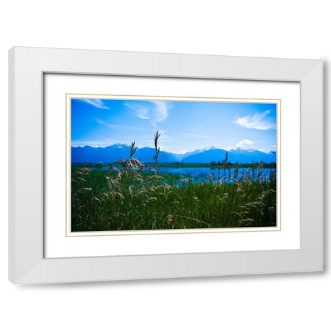 Mission Mountains II White Modern Wood Framed Art Print with Double Matting by Berzel, Erin