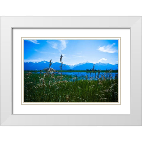 Mission Mountains II White Modern Wood Framed Art Print with Double Matting by Berzel, Erin