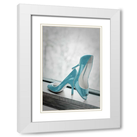 Blue Heels White Modern Wood Framed Art Print with Double Matting by Berzel, Erin