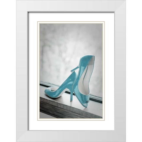 Blue Heels White Modern Wood Framed Art Print with Double Matting by Berzel, Erin