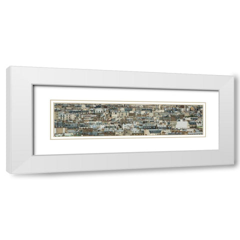 Montmartre Panoramic II White Modern Wood Framed Art Print with Double Matting by Berzel, Erin