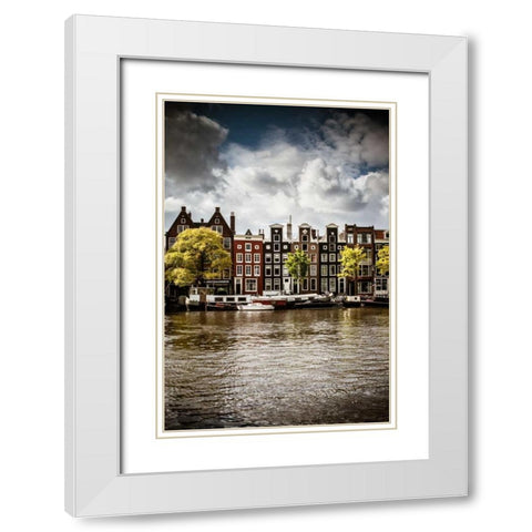 Amsterdam Canal I White Modern Wood Framed Art Print with Double Matting by Berzel, Erin