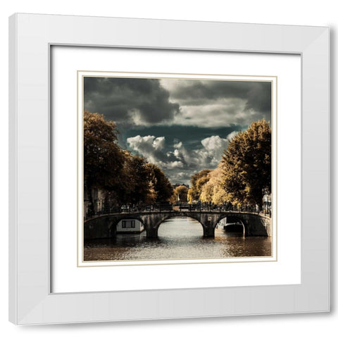 Amsterdam Bridge I White Modern Wood Framed Art Print with Double Matting by Berzel, Erin