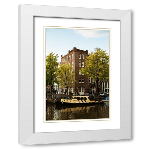 Amsterdam Singel Canal II White Modern Wood Framed Art Print with Double Matting by Berzel, Erin