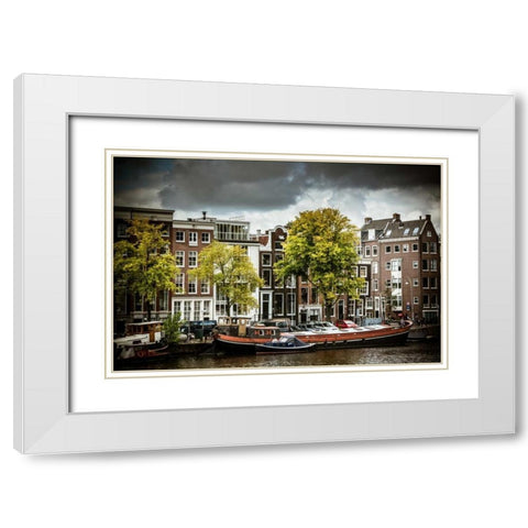 Amstel and Kerkstraat White Modern Wood Framed Art Print with Double Matting by Berzel, Erin