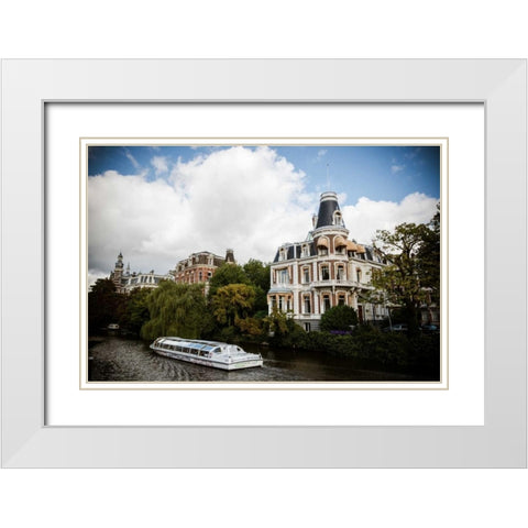 Amsterdam Canal IV White Modern Wood Framed Art Print with Double Matting by Berzel, Erin